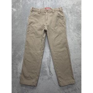Coleman Pants Mens Measured 33x28 Beige Carpenter Lined Stretch Workwear